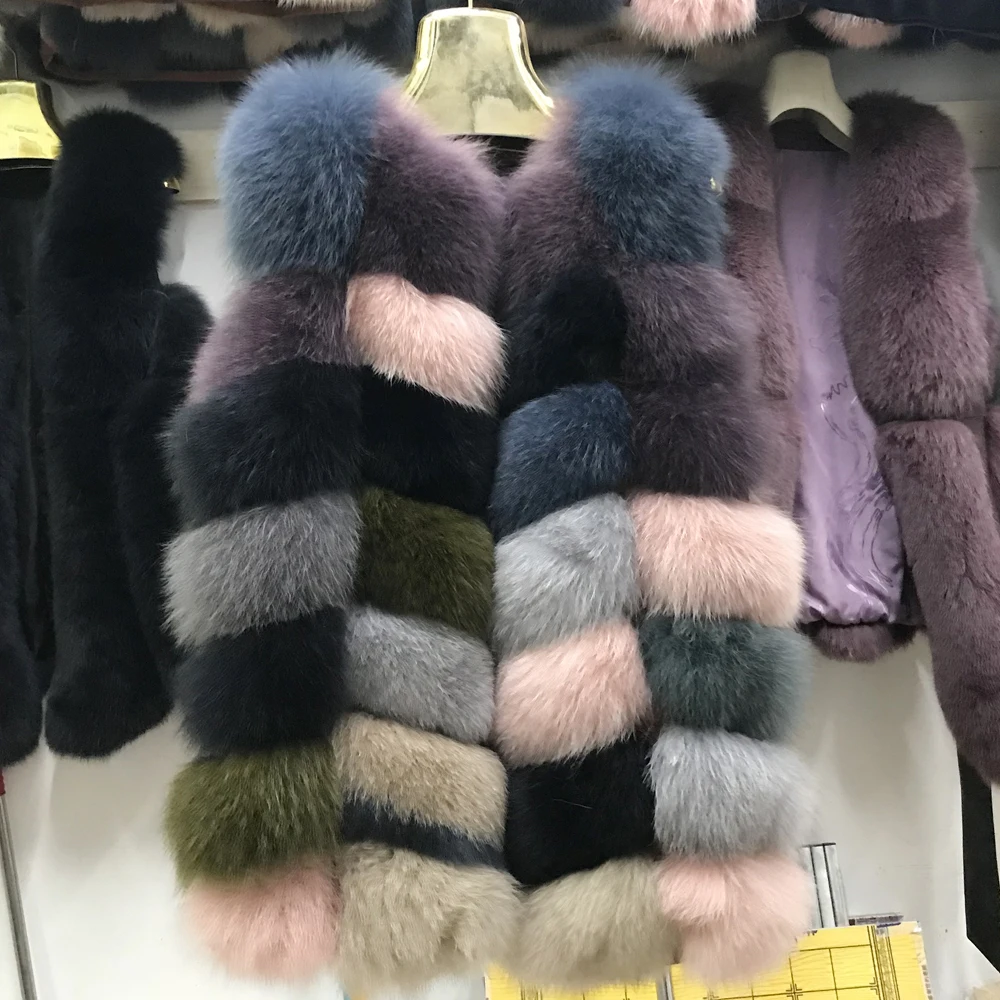 Hot Sell Winter Russian Women Genuine Fox Fur Vests Warm Fluffy Natural Coloful Vest Ladies Fashion Real Gilet | Женская одежда