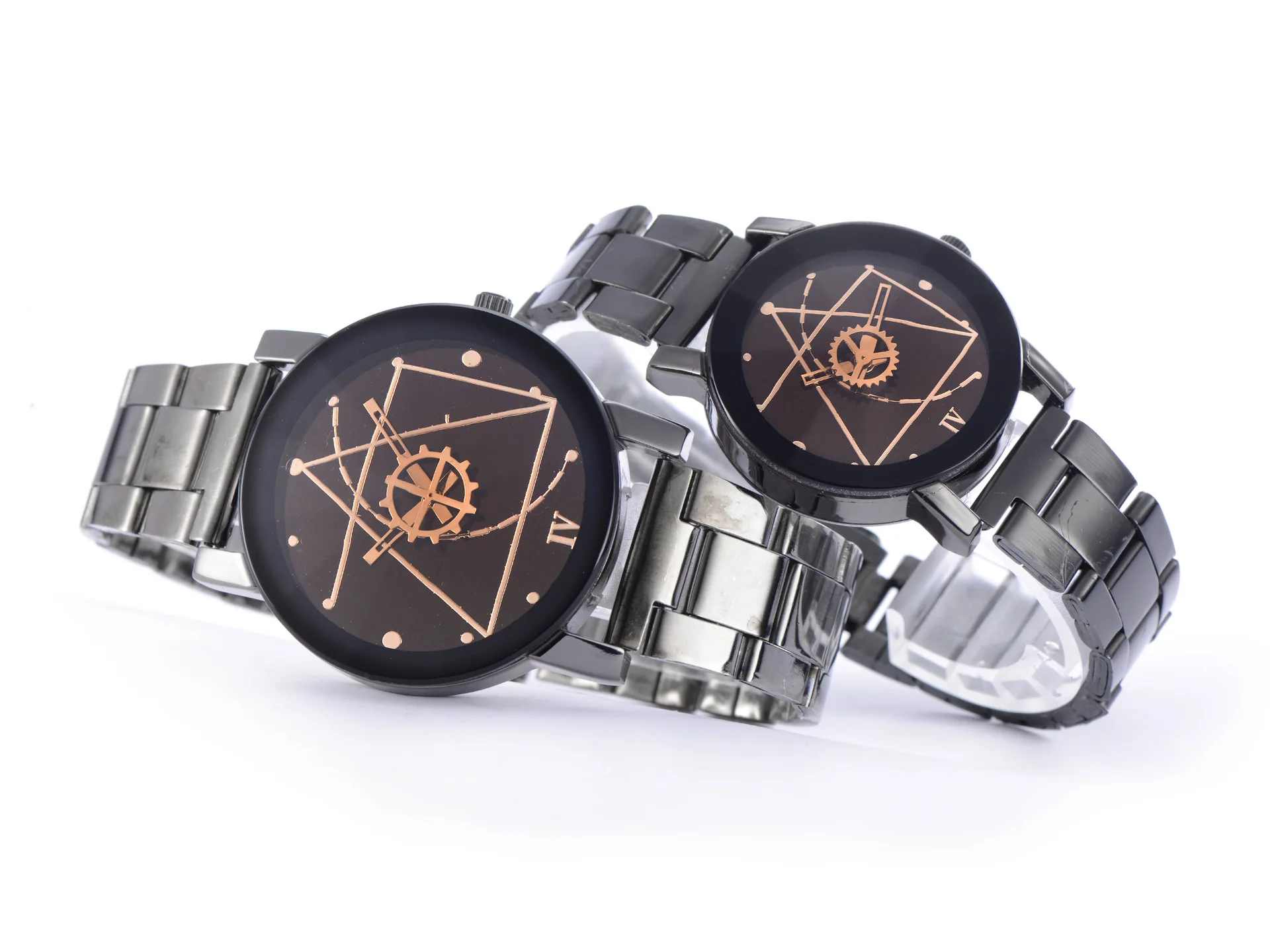 

Couple Watches for Lovers Quartz Wristwatch Fashion Business Men Watch for Women Watches Tungsten Steel Coffee Gold Pair Hour