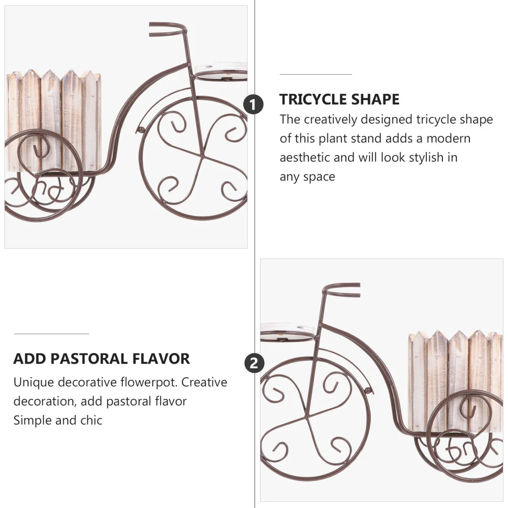 

Style Iron Bike Plant Stand Wrought Iron Flower Pot Garden Decor
