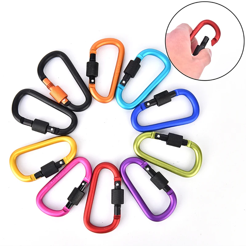 

New Aluminum Carabiner D-Ring Key Chain Clip Camping Keyring Snap Hook Outdoor Travel Kit