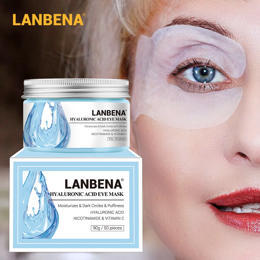 

LANBENA Retinol Hyaluronic Acid VC Eye Mask Eye Patches Repair Eye Lines Reduces Dark Circles Bags Nourish Hydration Eye Care