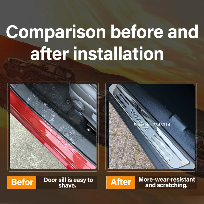 For Suzuki Vitara 2015-2021 Accessories Stainless Door Sill Kick Scuff Plate Guard Pedal Protector Trim Step Cover Car Styling For Suzuki Vitara 2015-2021 Accessories Stainless Door Sill Kick Scuff Plate Guard Pedal Protector Trim Step Cover Car Styling