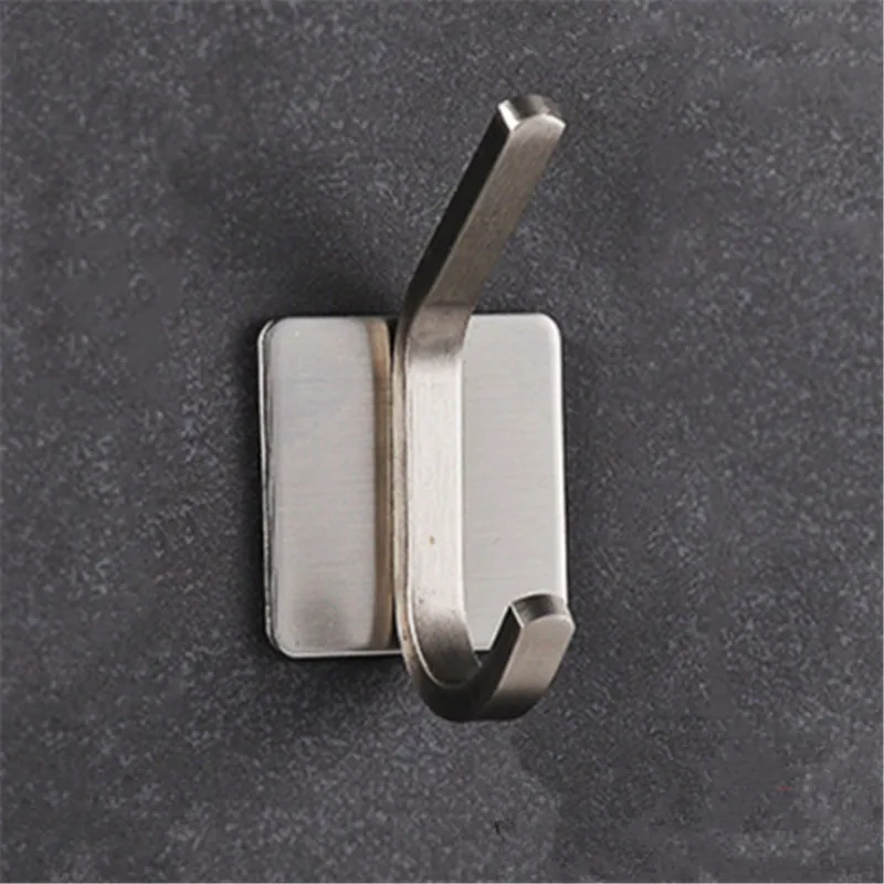

Stainless Steel Hook Clothes Hook Self Adhesive Home Kitchen Wall Door Hook Key Rack Kitchen Towel Hanger Bathroom Accessory