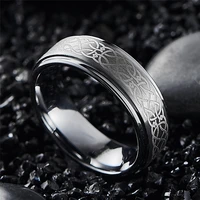 new 8mm pattern mens fashion simple ring