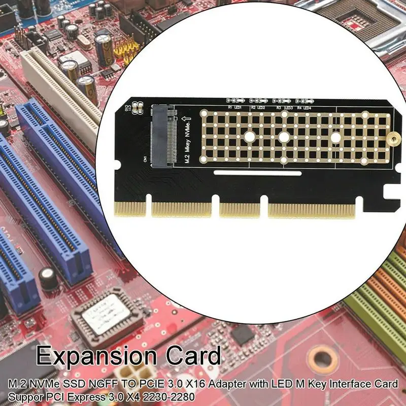 

M.2 NVMe SSD To PCIE 3.0 X4/X8/X16 Adapter Card Hard Disk Expansion Converter Card for 2230/2242/2260/2280 SSD