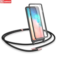 luxury phone case with lanyard neck strap rope for samsung galaxy s10 s9 plus crossbody necklace cover for galaxy s9 s10 case
