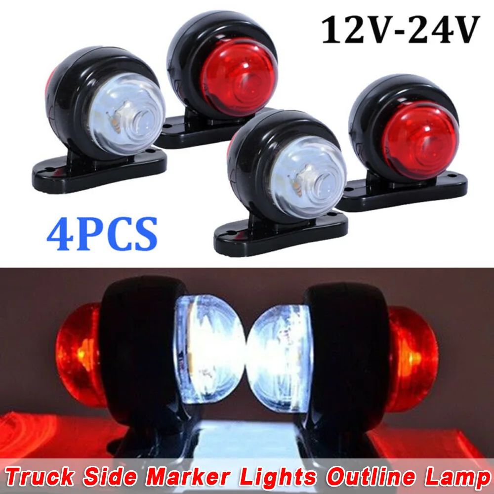 

12-24V DC Side Marker Lights 2-LED Waterproof Corrosion resistant 4Pcs