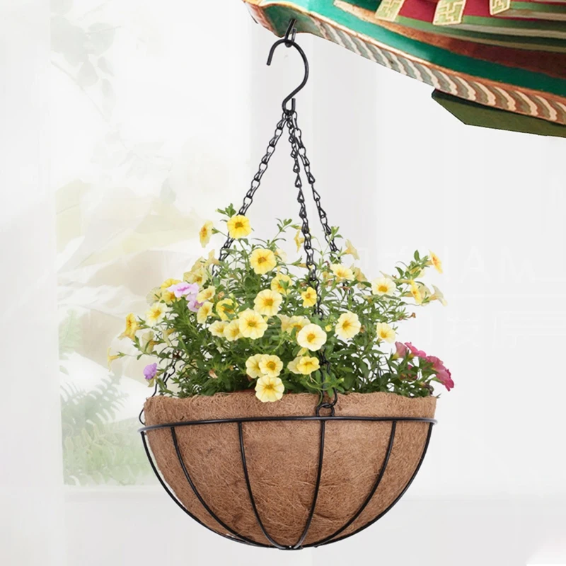 Кокосовое подвесные корзины цветочный горшок железная подвесная корзина для