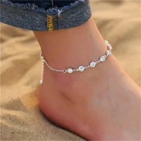 foot jewelry crystal chain women bling ankle fashion anklet beach silver color gold color