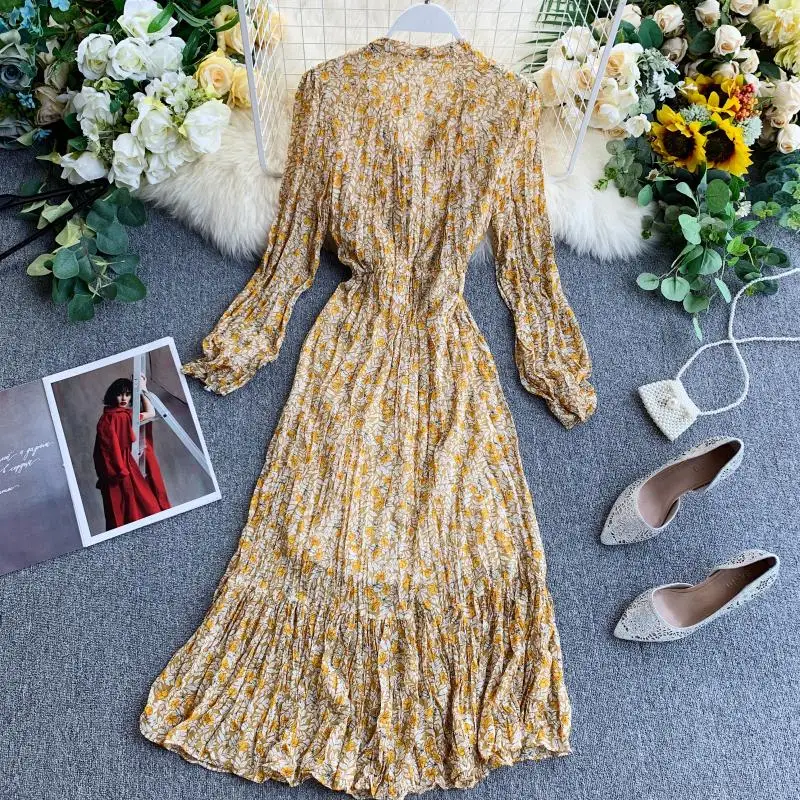 Женское длинное платье-макси повседневное шифоновое платье выше колена с