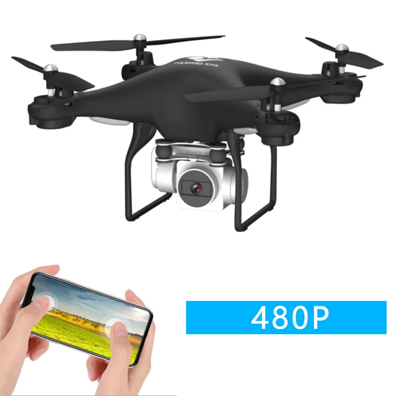480p black X52 Дрон HD 1080PWifi Трансмиссия fpv Квадрокоптер PTZ высокое давление стабильная высота Rc вертолет Дрон камера дроны - Цвет: 480p black