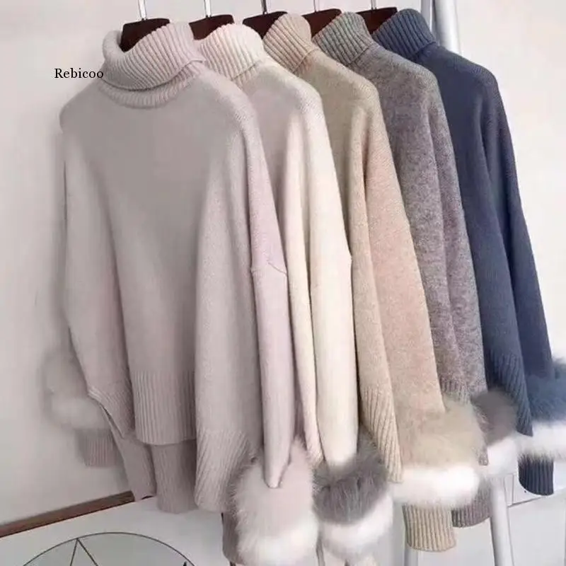 

Сладкий с высоким, плотно облегающим шею воротником из искусственного меха норки с Длинные рукава свитер трикотажные рубашки для мальчиков...