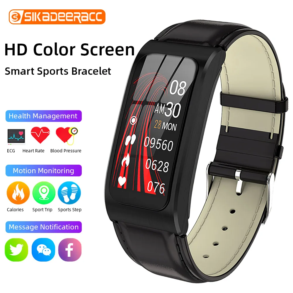 Большой Экран Дисплея Браслет Смарт браслет кровяное Давление бизнес калорий