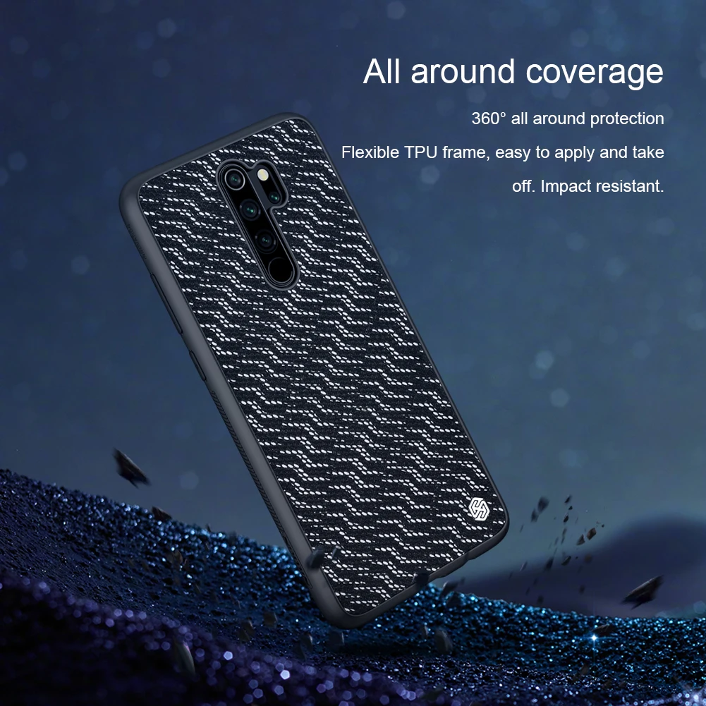 Для Xiaomi Redmi Note 8 Pro Note8 Pro Чехол мерцающий чехол s Nillkin Жесткий ПК+ Мягкий ТПУ градиентный полиэстеровый светоотражающий чехол