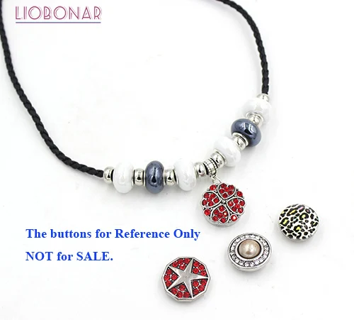 

10pcs Wholesale Snap Necklace 10 Colors Ceramic Bead with 18mm Button Pendant Leather Necklace For Snap Jewelry DIY Bijoux