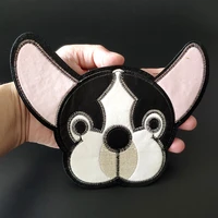 french bulldog patches for clothing appliqued large pu biker badge embroidery fabric patch women clothes stickers strange things