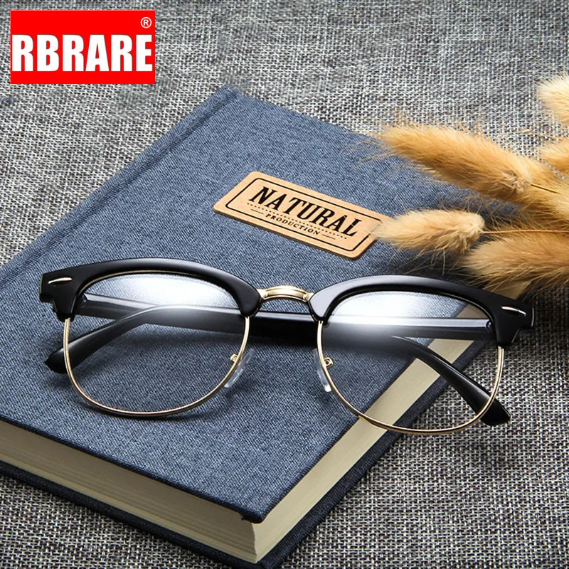 Очки для чтения RBRARE в металлической полуоправе классические зеркальные с