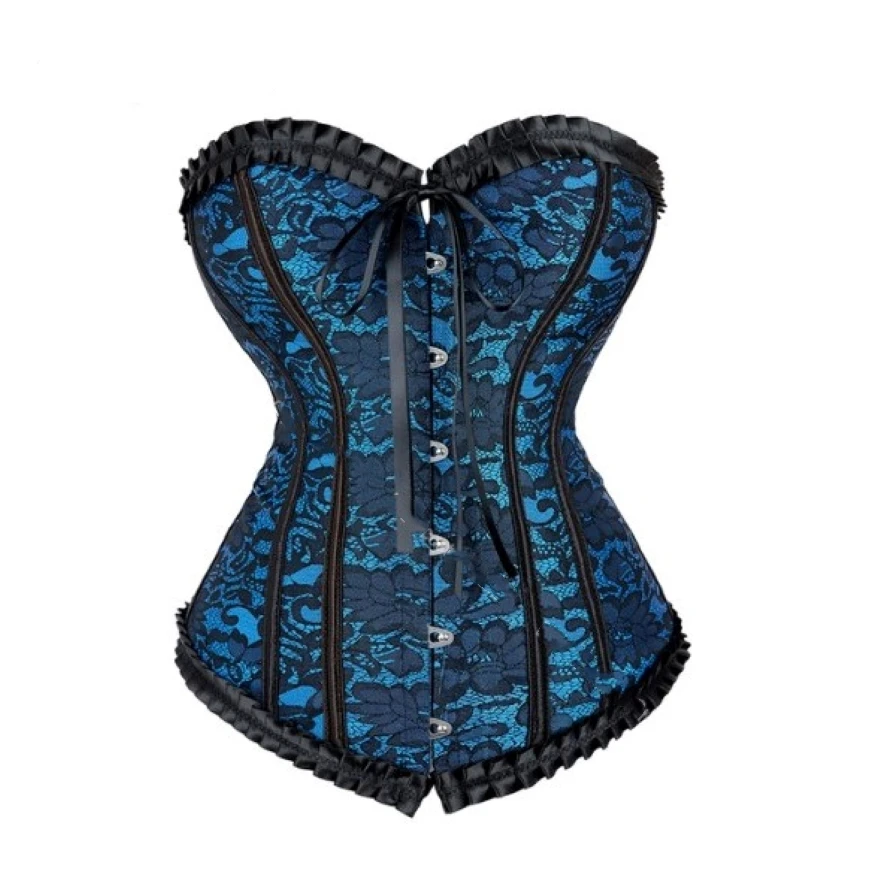 Винтажное женское сексуальное нижнее белье корсет-бюстье из парчовой ткани