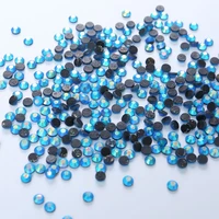1440pcs capri blue ab dmc hotfix flatback rhinestones crystal hot fix stone iron on rhinestones garment sewing stones