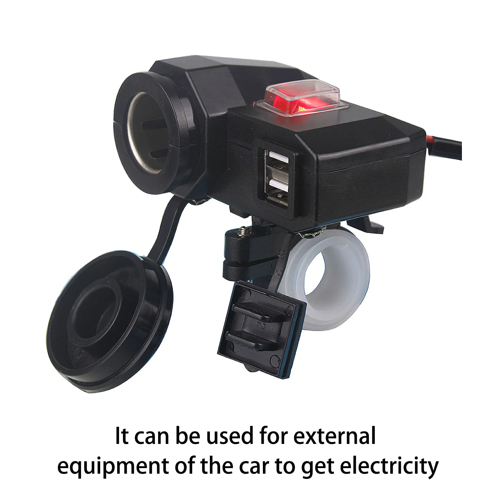 

AOZBZ 2021 New Multifunctional Cigarette Lighter Socket Motorbike Charger Voltmeter with Dual 5V/2.1A USB IP68 Waterproof