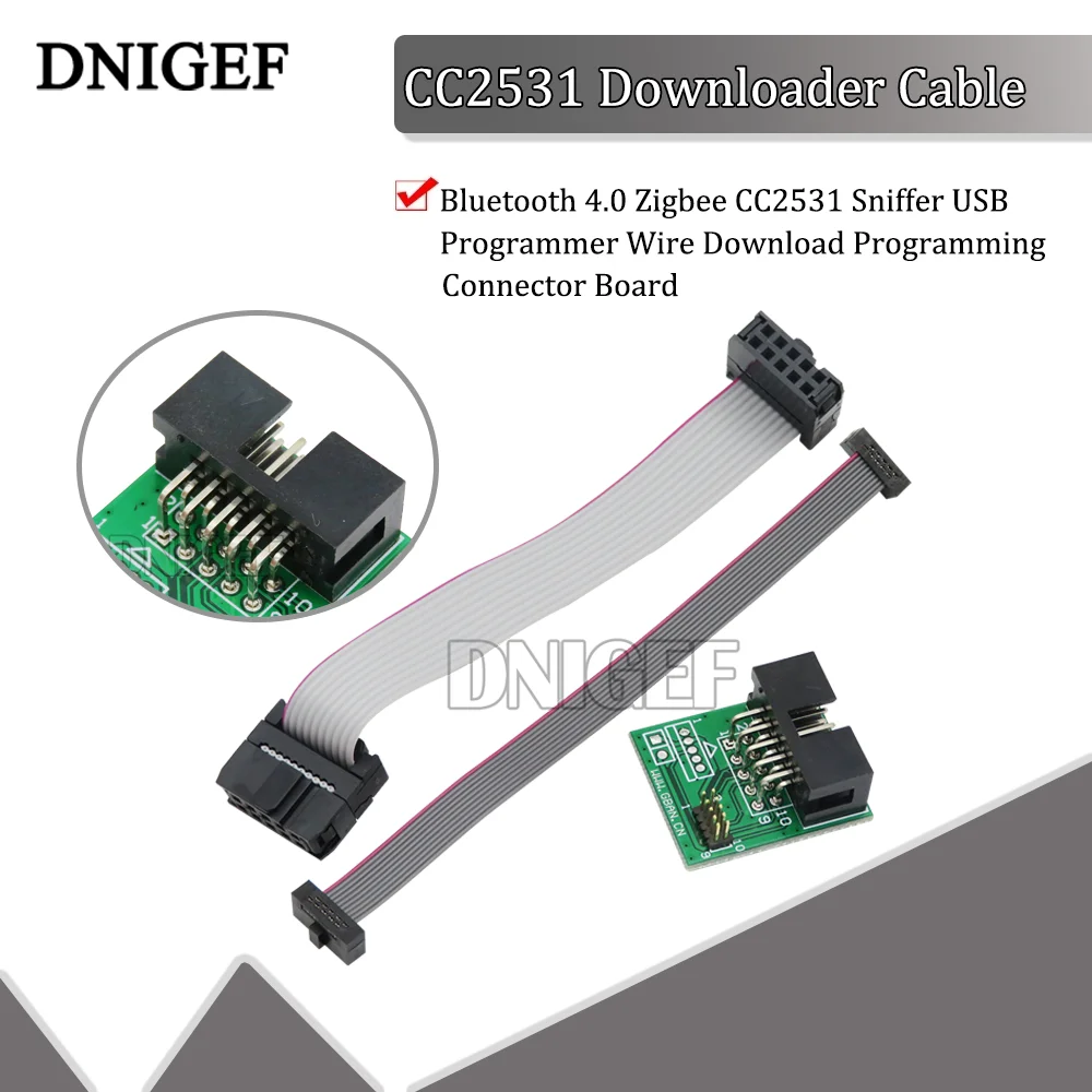 DNIGEF CC2531 Downloader Cable Bluetooth 4.0 Zigbee CC2531 Sniffer USB Programmer Wire Download Programming Connector Board