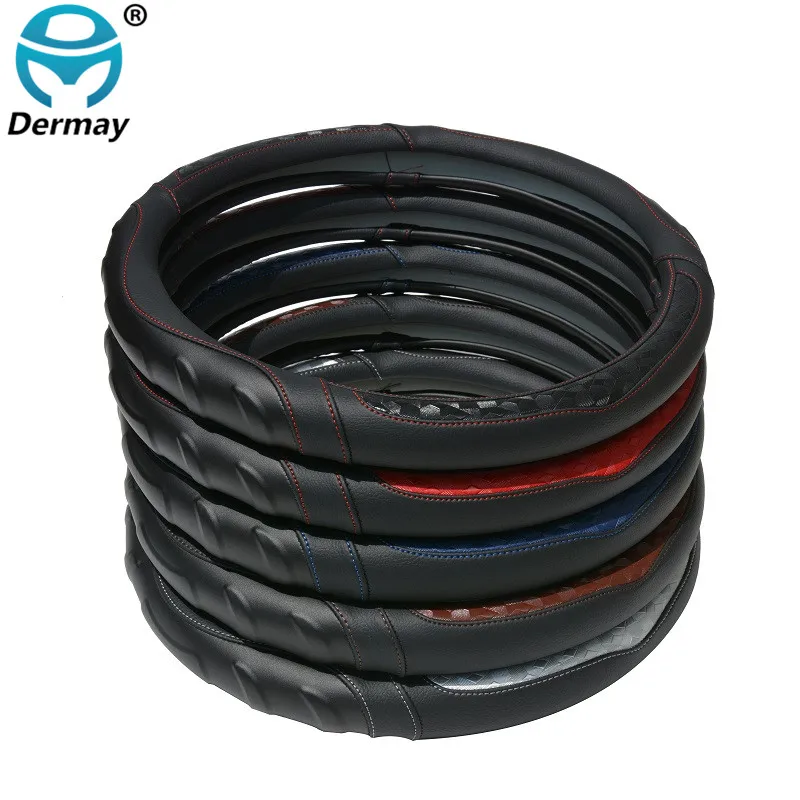 DERMAY D Shape чехол рулевого колеса автомобиля для VW Jetta 6 2017 2019 Golf 7 Scirocco Bettle 2012 Tiguan 2020