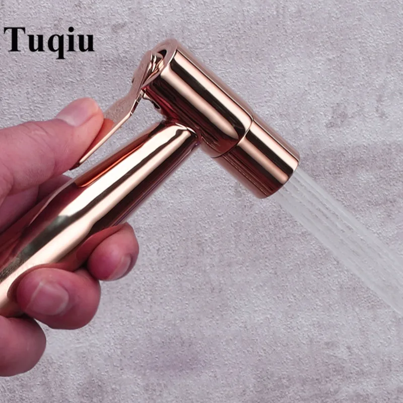 hand shower head RG Tuqiu ручной распылитель для биде, набор для туалета из розового золота и латуни Shattaf, насадка для душа, медный клапан, набор для струйного биде - Цвет: hand shower head RG