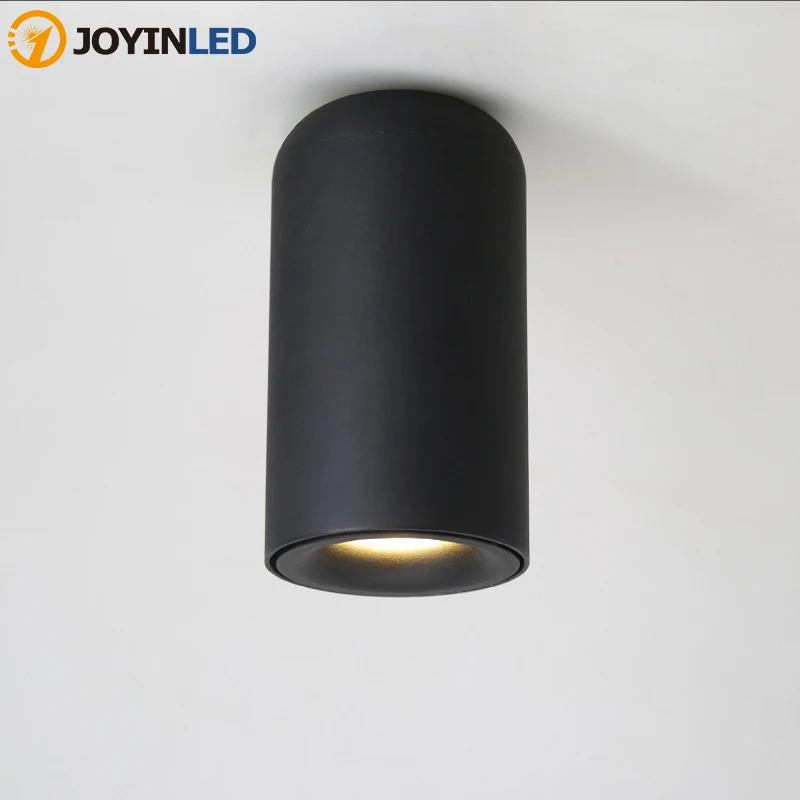 

JOYINLED Nordic LED Downlight Surface Mounted Ceiling Light Lamp AC85-260V White/Black CylindSpot Light For Living Room Hallway