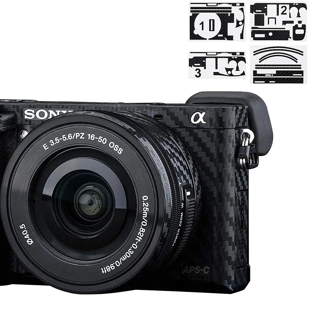 Наклейка из углеродного волокна на корпус объектива камеры Sony 7c A7C A6600 A6000 A6100 A6300