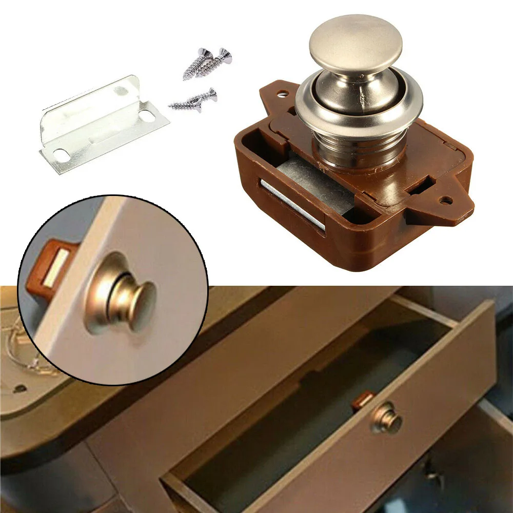 

Cabinet Push button lock Caravan ABS & Zinc Latch Yacht Replacement Parts Latch Knob Furniture Door