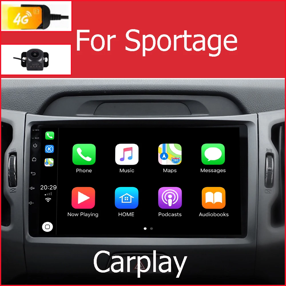

Автомагнитола для автомобиля Sportage Kia 3 4, магнитола 2дин 2 din андройд автомагнитола мультимедийная система с Gps-Навигатором, радио Carplay DSP 2DIN, ...