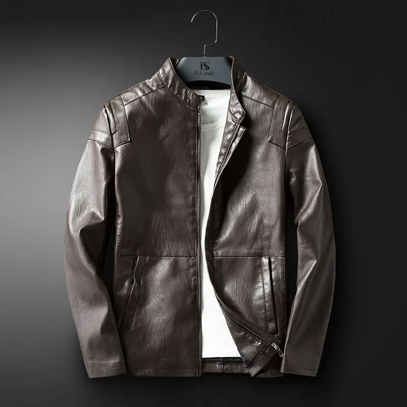 

Мужская одежда, куртка из искусственной кожи, зимняя кожаная куртка, трендовая свободная куртка с кошельком