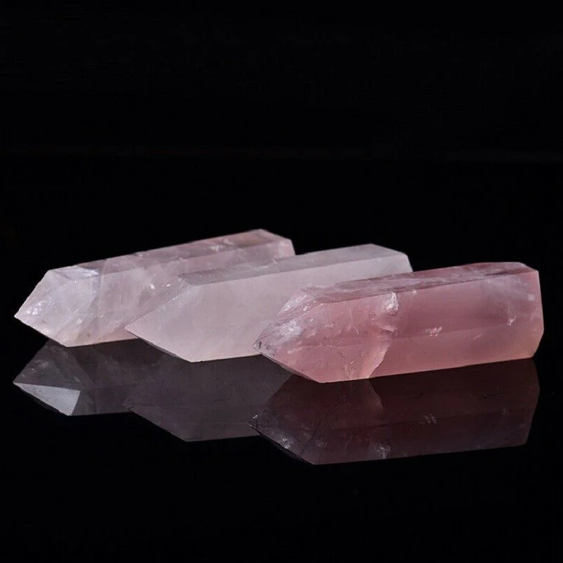 

4-5cm Pink Rose Quartz Crystal Point Wand Obelisk Natural Rock Stones Healing Meditation Home Decor Pink Rose Quartz Crystal