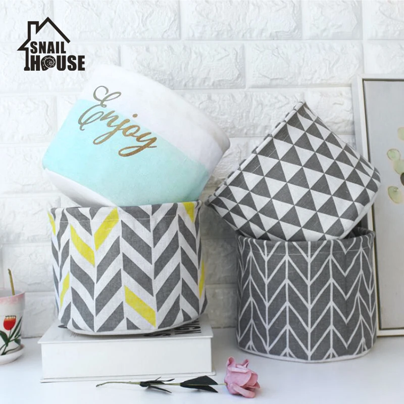 Snailhouse коробка для хранения льняной хлопковый геометрический узор