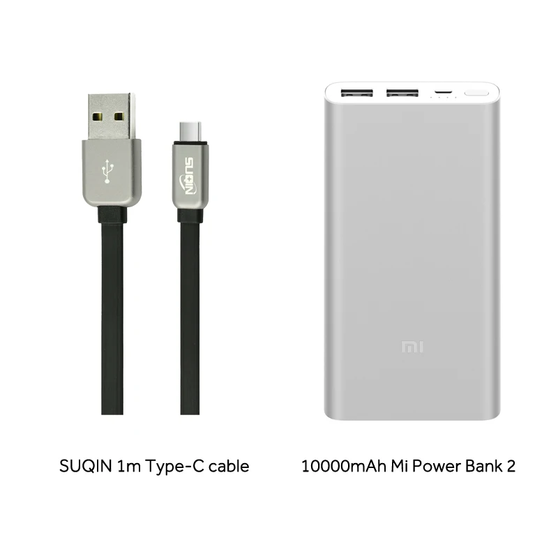 Аккумулятор Xiaomi Mi Power Bank 3 10000 PLM13ZM Fast Charge Version Недорогой внешний аккумулятор с быстрой зарядкой - Цвет: SL w Cable TypeC