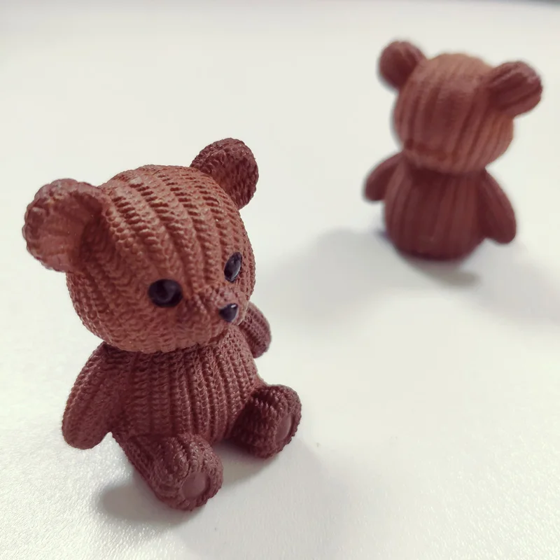 Brown Мини милый медвежонок из смолы, фигурка из мультфильма, животное, медведь, модель, фигурка, коллекция игрушек, кукла, игрушка, подарок для fguurines, домашний декор - Цвет: Brown