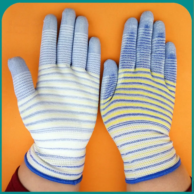 Уплотненные женские нейлоновые перчатки с покрытием из искусственной кожи