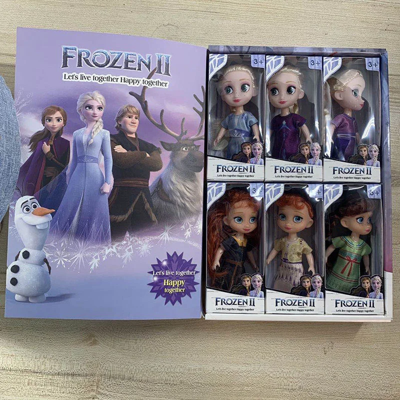 

6Pcs/Set Boxed Disney "Frozen" Princess Anna Aisha Fairy Doll Movable Doll Toy Children's Birthday Gifts