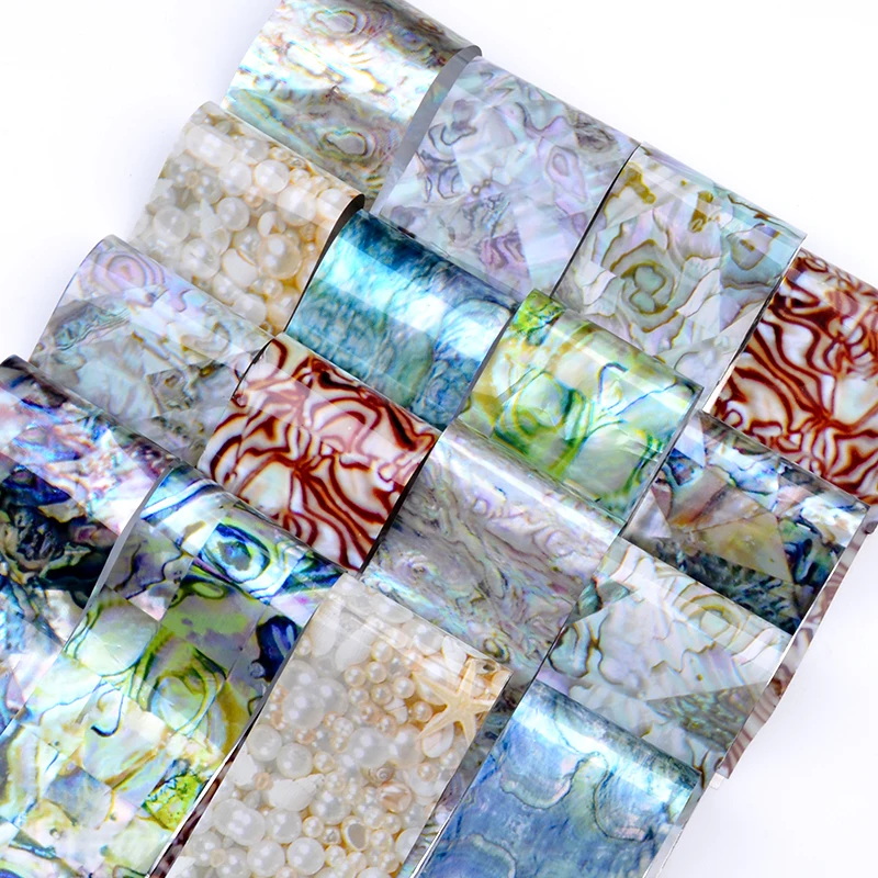 16 шт голографическая переводная наклейка для ногтей градиентная мраморная