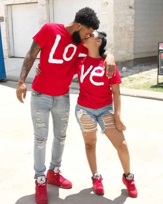 

LOVE couple suit short-sleeved T-shirt letter printing
