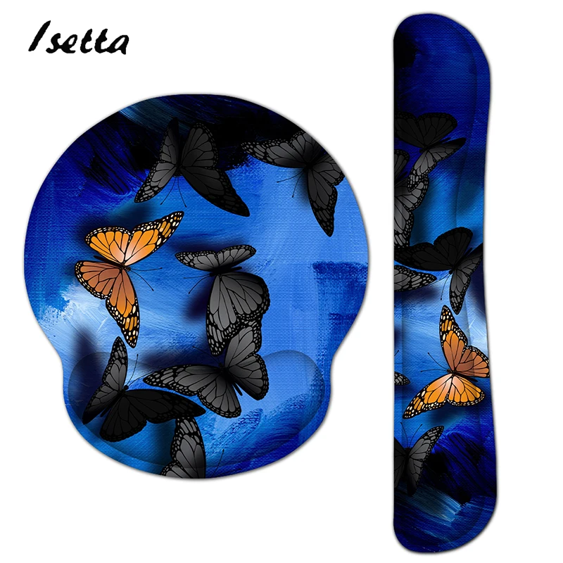 C Butterfly Mouse Pad with Wrist Rest for Computer Laptop Notebook Keyboard Mouse Mat with Hand Rest Pad Drop Shipping Custom - Color: C