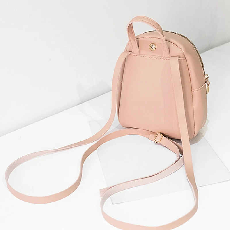 

Mini Backpacks for Women Small School Bags for Teenage Girls Pink PU Leather Backpack Purse Bag Pack Cute Mochila Feminina #20