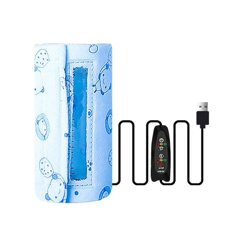 

USB Baby Bottle Warmer Portable Travel Milk Warmer Infant Feeding Bottle Heated Cover Insulation Thermostat Food Heater