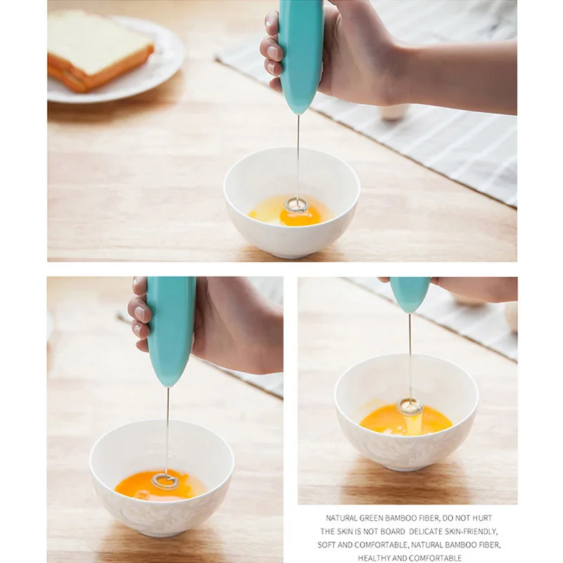 

1PC Electric Milk Beverage Frother Drink Foamer Whisk Mixer Coffee Stirrer Stainless Steel Egg Beater Wireless Blender Tools