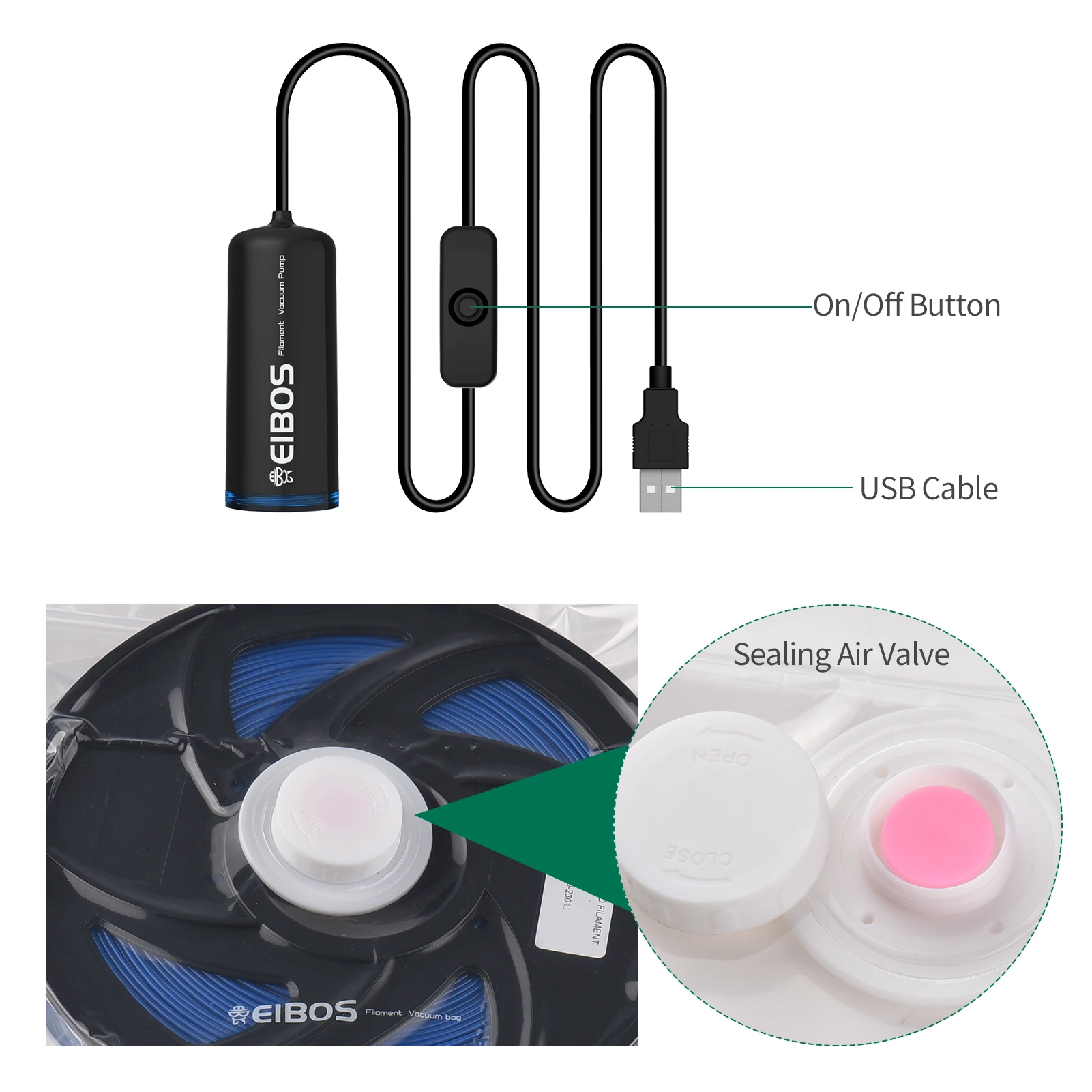 Набор вакуумных пакетов для 3D-принтера комплект с электрическим насосом и