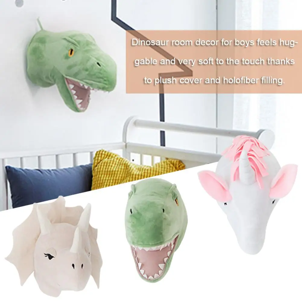 Голова животного динозавр Настенный декор носороги подвесное крепление мягкие