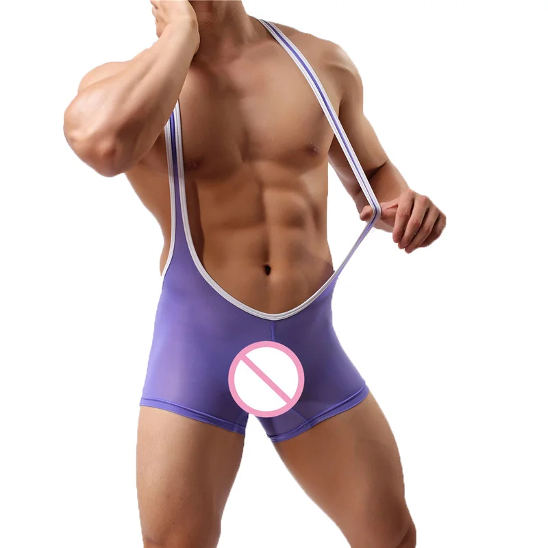 Мужские боди ультра тонкое шелковое сексуальное нижнее белье прозрачное Мужское