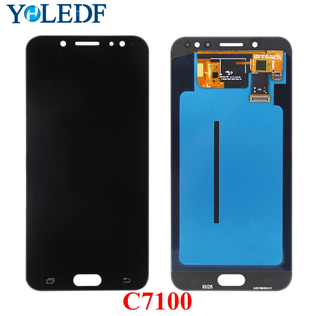 C8 Super Amoled lcd для samsung Galaxy C7 2017 C7100 C710 дисплей кодирующий преобразователь сенсорного