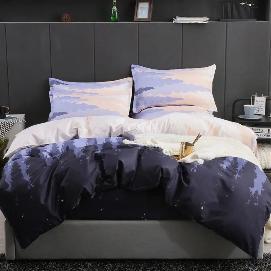 

Модный комплект постельного белья из четырех предметов, Комплект постельного белья с вышивкой, пододеяльник, наволочка