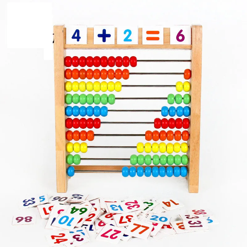 

Children Montessori Wooden Counter Arithmetic Calculation Frame Kindergarten Mathematics Teaching Aids Cognition Math Toys Gifts